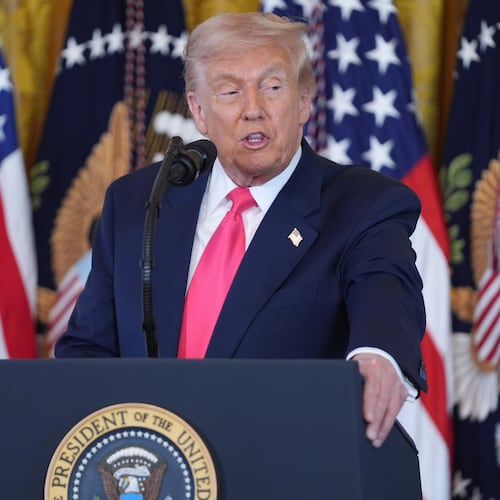 President Donald Trump speaks during an event on foster care in the East Room of the at the White House, Thursday, Nov. 13, 2025, in Washington. (AP Photo/Evan Vucci)
