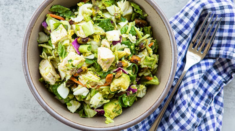 Chicken Chopped Salad. (Aaliyah Man for The Atlanta Journal-Constitution / Food styling by Kate Williams)