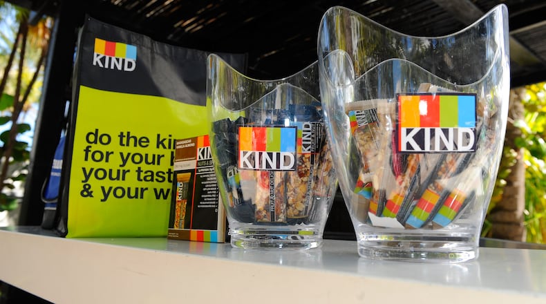 MIAMI BEACH, FL - FEBRUARY 23: KIND Bars on display at YogArt Presents Buddhas and Bellinis during the Food Network South Beach Wine & Food Festival at Raleigh Hotel on February 23, 2014 in Miami Beach, Florida. (Photo by Sergi Alexander/Getty Images for Food Network SoBe Wine & Food Festival)