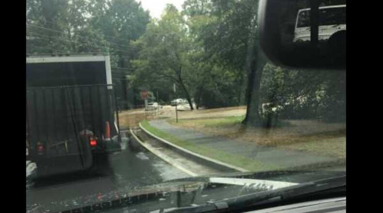 Windsor Parkway at Northland Drive was closed Wednesday morning due to flooding.