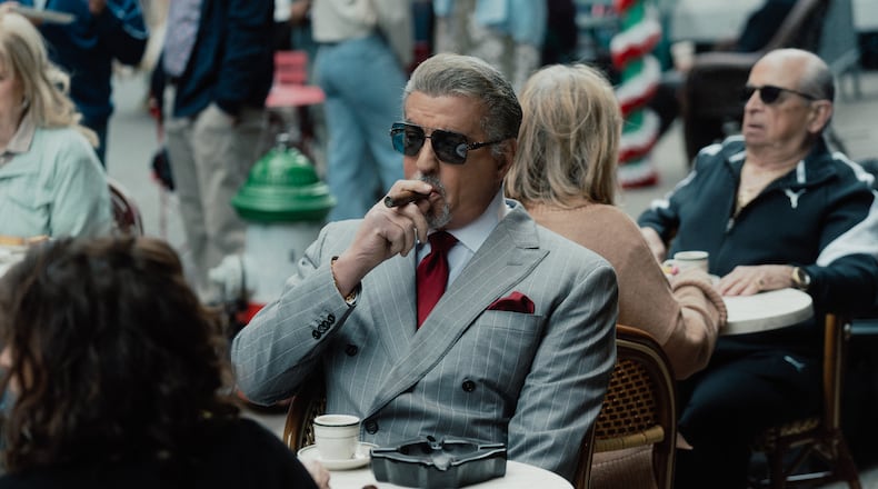 Dwight (played by Sylvester Stallone) visits his New York mafioso buddies in the first episode of Season 3 of "Tulsa King," streaming on Paramount+. (Atsushi Nishijima/Courtesy of Paramount+)