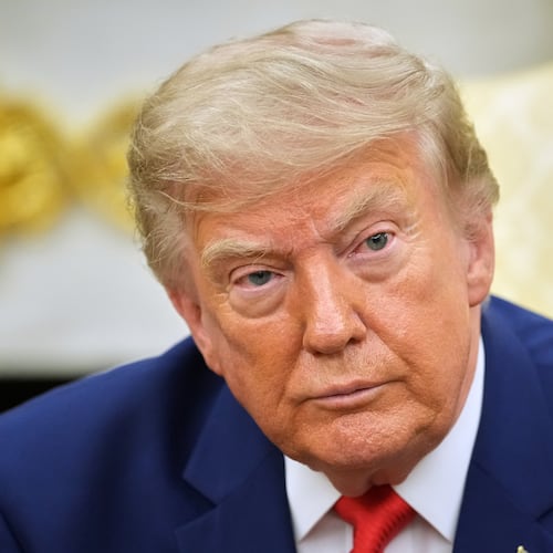 Lebanese President Joseph Aoun listens as he meets with President Donald Trump in the Oval Office at the White House, Tuesday, July 21, 2026, in Washington. (AP Photo/Mark Schiefelbein)
