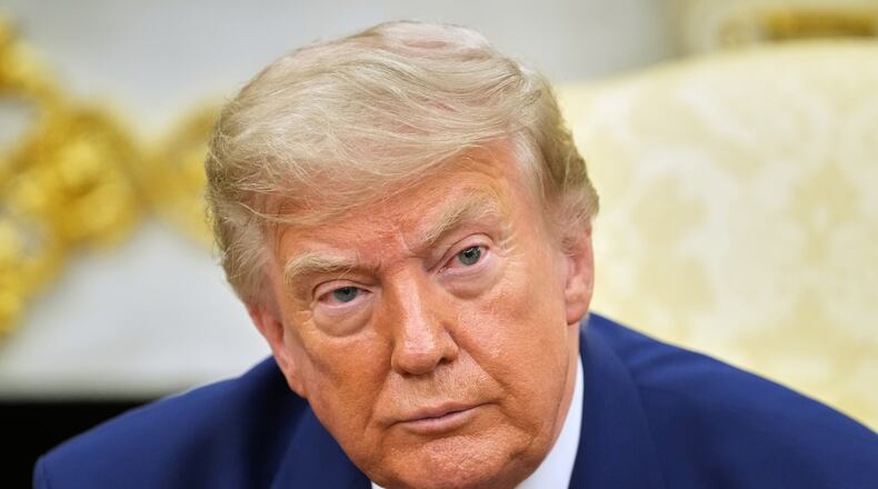 Lebanese President Joseph Aoun listens as he meets with President Donald Trump in the Oval Office at the White House, Tuesday, July 21, 2026, in Washington. (AP Photo/Mark Schiefelbein)