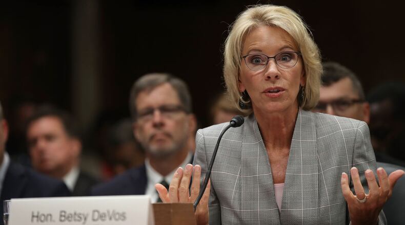 Education Secretary Betsy DeVos testifies before the Senate Appropriations Committee on Capitol Hill June 6, 2017 in Washington, DC. (Photo by Win McNamee/Getty Images)