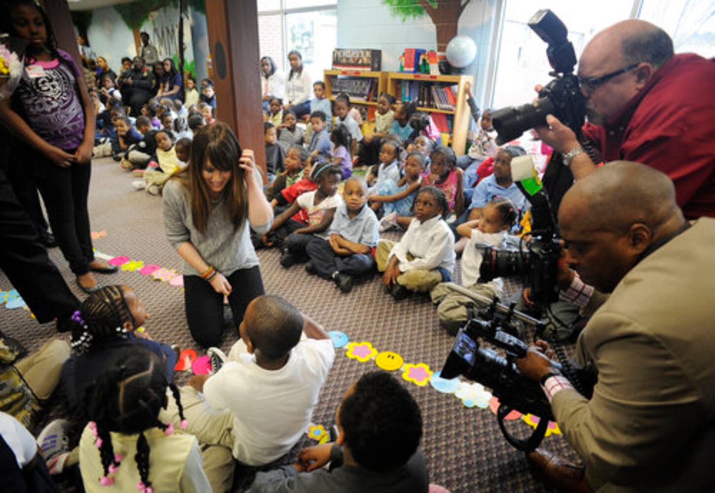 Hilary Duff visits Bethune Elementary