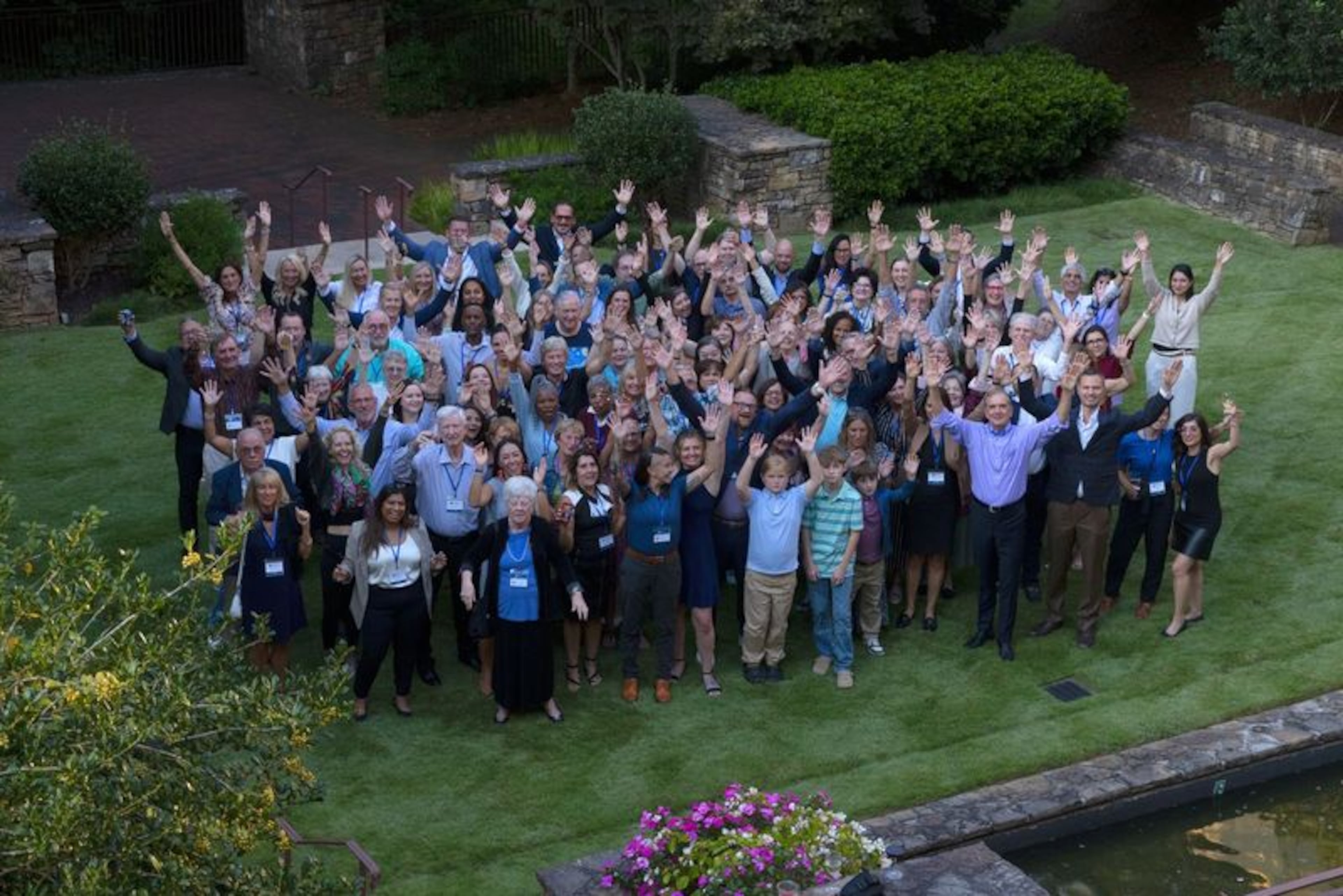 Participants pose for a picture at the PeachJAM, which range from patients to medical specialists to pharmaceutical representatives. (Courtesy of PeachJAM)