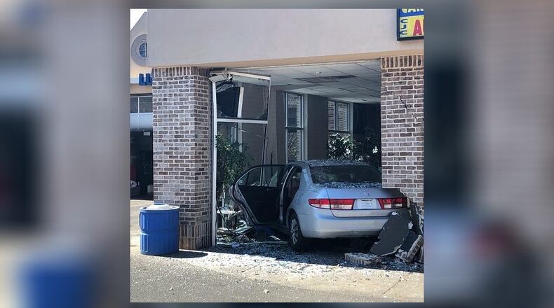 A person is in critical condition after a crash at a Lithonia car wash.