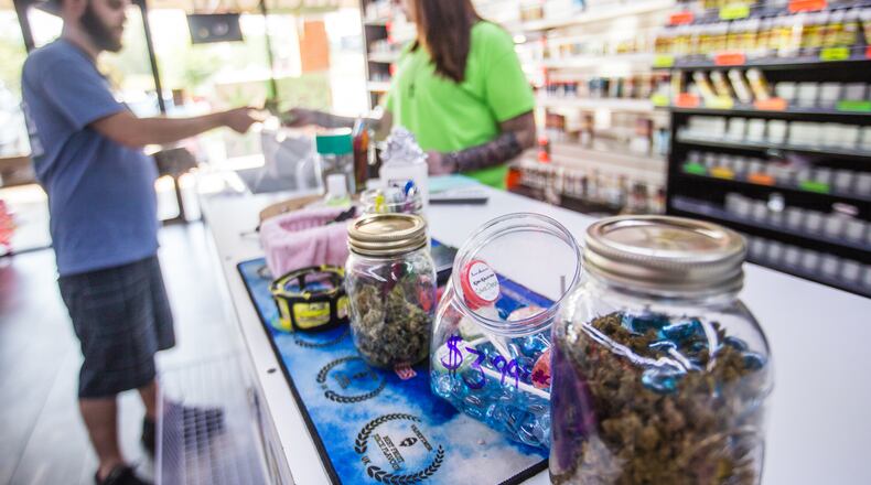 Twisted Vapes in Hampton, Ga., conducts business Sept. 8, 2020. A proposed bill would establish a registry of approved vape products.  (Jenni Girtman for The Atlanta Journal-Constitution)