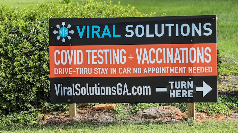 August 16, 2021: DeKalb County: Motorists packed the driveway Monday morning at First Alliance Church located at 2512 N Druid Hills Road in Atlanta on Monday, Aug. 16, 2021 where Viral Solutions provided COVID-19 testing and vaccinations with no appointments. 90 percent of intensive care beds are now taken throughout the State’s hospitals and COVID-19 cases are trending towards 1-million cases across the state. (John Spink / John.Spink@ajc.com)