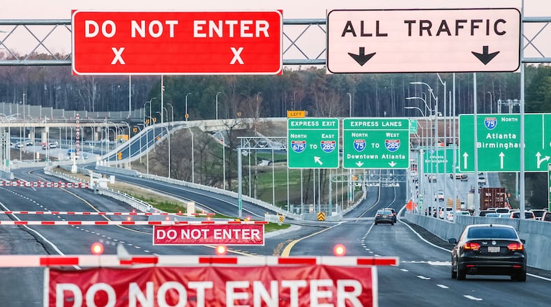 The I-75 South Metro Express Lanes opened Jan. 28. JOHN SPINK/AJC
