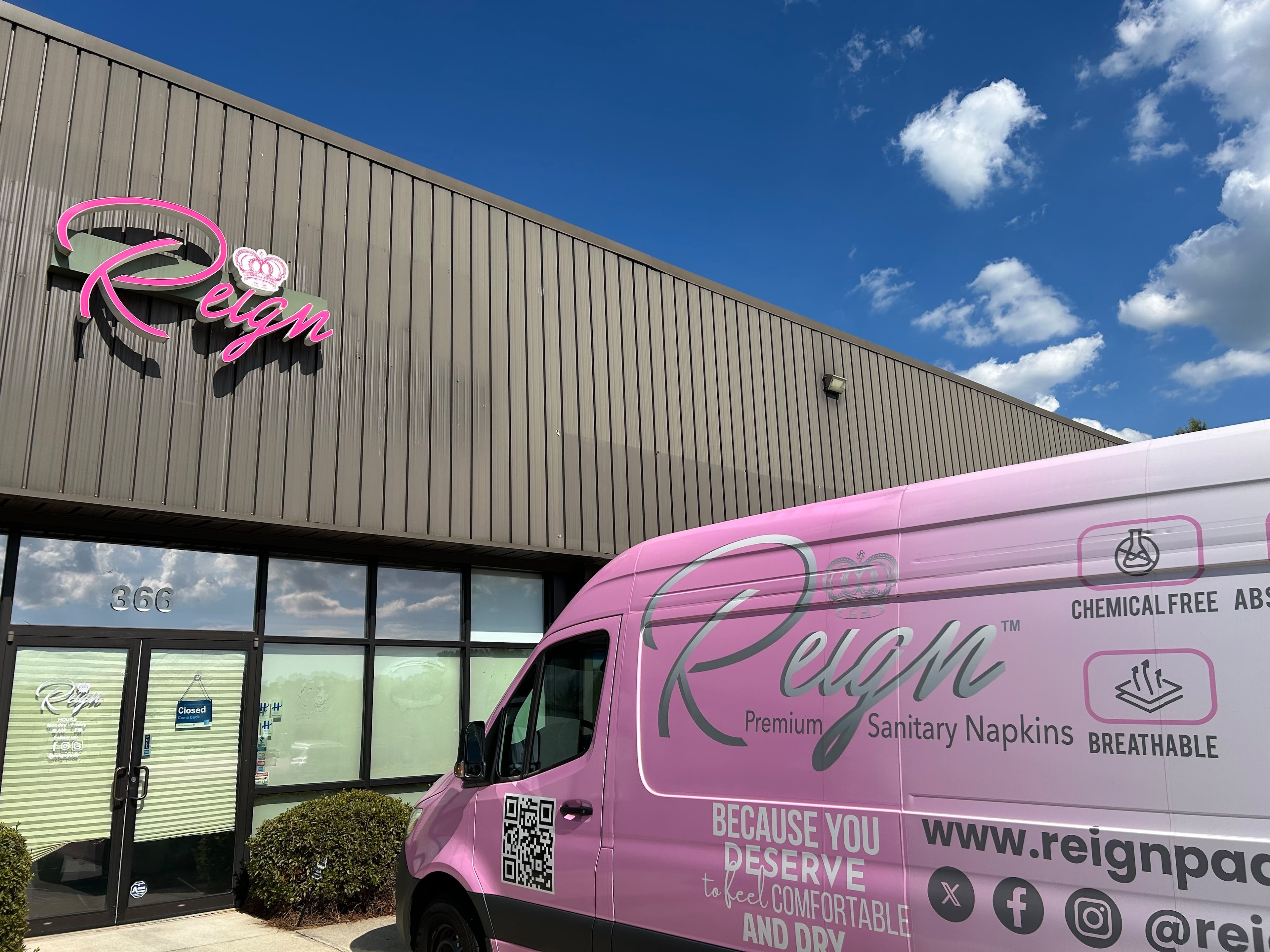 Demond Crump Sr. says Reign Premium Sanitary Napkins in McDonough, the Crumps' family business, has been open for six years and has brought in close to $30 million in revenue. (Thomas Lake/AJC)