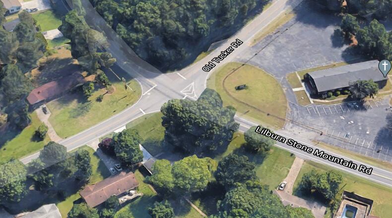 Lilburn-Stone Mountain Road and Old Tucker Road in unincorporated Gwinnett near Stone Mountain will be home to the next roundabout in the county. (Google Maps)