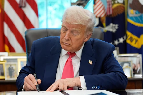 President Donald Trump signed a proclamation marking the 90th anniversary of the Social Security Act on Thursday in Washington.