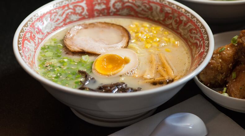 The Tebasaki wings are crisp and greezily good, but don’t fill up on them. Ton Ton’s main event is its ramen. PHOTO CREDIT: Mia Yakel