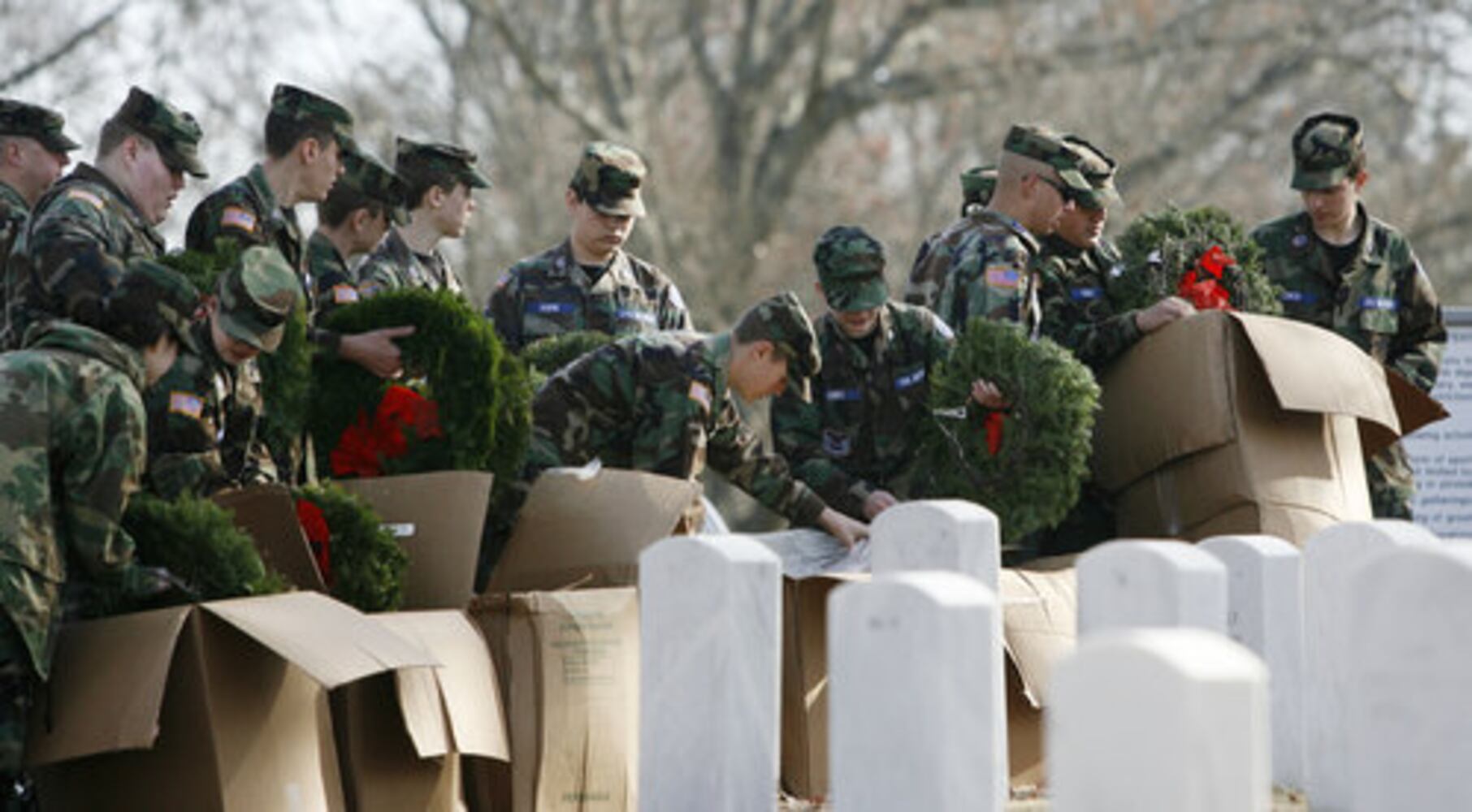 Wreaths placed at Marietta National Cemetery