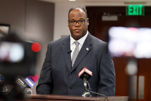 MARTA interim GM Jonathan Hunt speaks during a press conference after the board meeting at MARTA Headquarters on Thursday, Sept. 11, 2025.  (Miguel Martinez/ AJC)