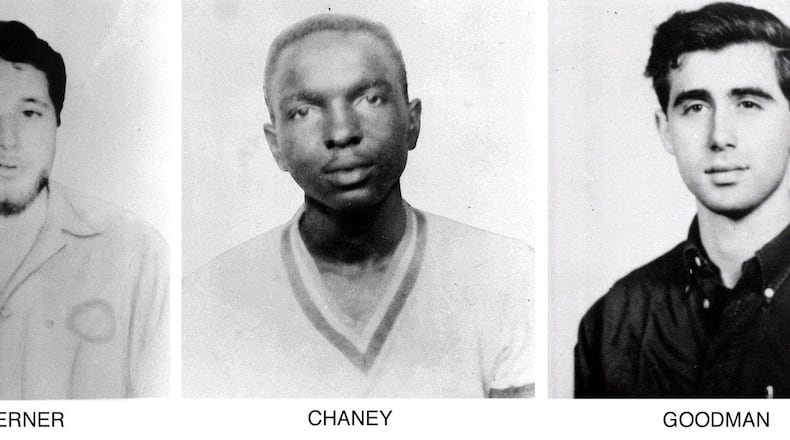 ** FILE ** The FBI on June 29, 1964, began distributing these pictures of civil rights workers Michael Schwerner, left, James Chaney, and Andrew Goodman, right, who disappeared near Philadelphia, Miss., June 21,1964. The three civil rights workers were abducted, killed and buried in an earthen dam in rural Neshoba County. A Mississippi grand jury met Thursday, Jan. 6, 2005, to decide whether sufficient evidence still exists after 40 years to bring state charges in the slayings of the three civil rights workers. (AP Photo/FBI/File)