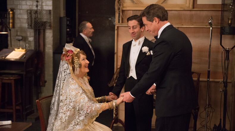 Meryl Streep stars as Florence Foster Jenkins, a singer minus the ability to sing. Simon Helberg plays her pianist and Hugh Grant, her husband.