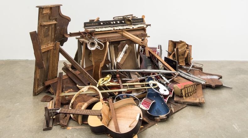 “After the Revival (Vox Humana III: The Strength of Music Lives After the Instruments Are Destroyed)” (2017), various musical instruments, by Lonnie Holley. CONTRIBUTED BY FREDRIK BRAUER