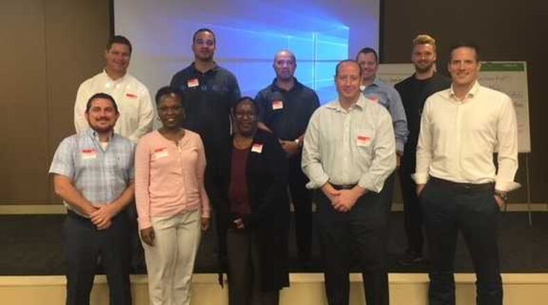 Part of the IBM and CASY class. Front row: Jacob Paulson, Don Fried, Helen Bell,  Yavaz Floyd,  Joshua A. Lovelace. Back row: Chris Greifenberger,  Wyatt Ball,  Lincoln Lanier,  Tobias Terrell,  Todd Gay.