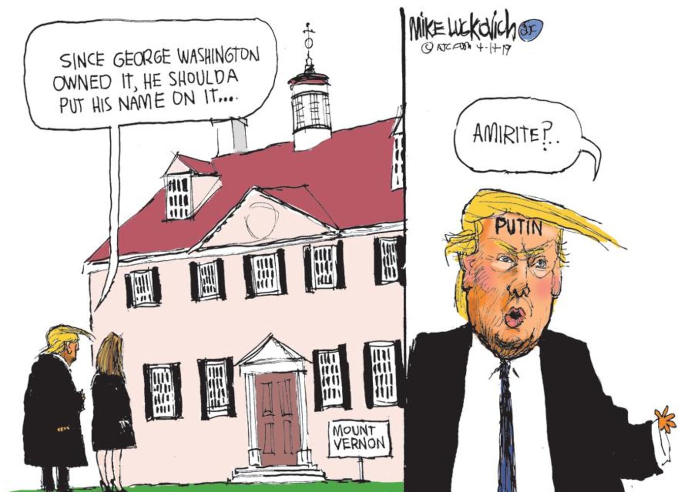Mike Luckovich Round File for April 2019
