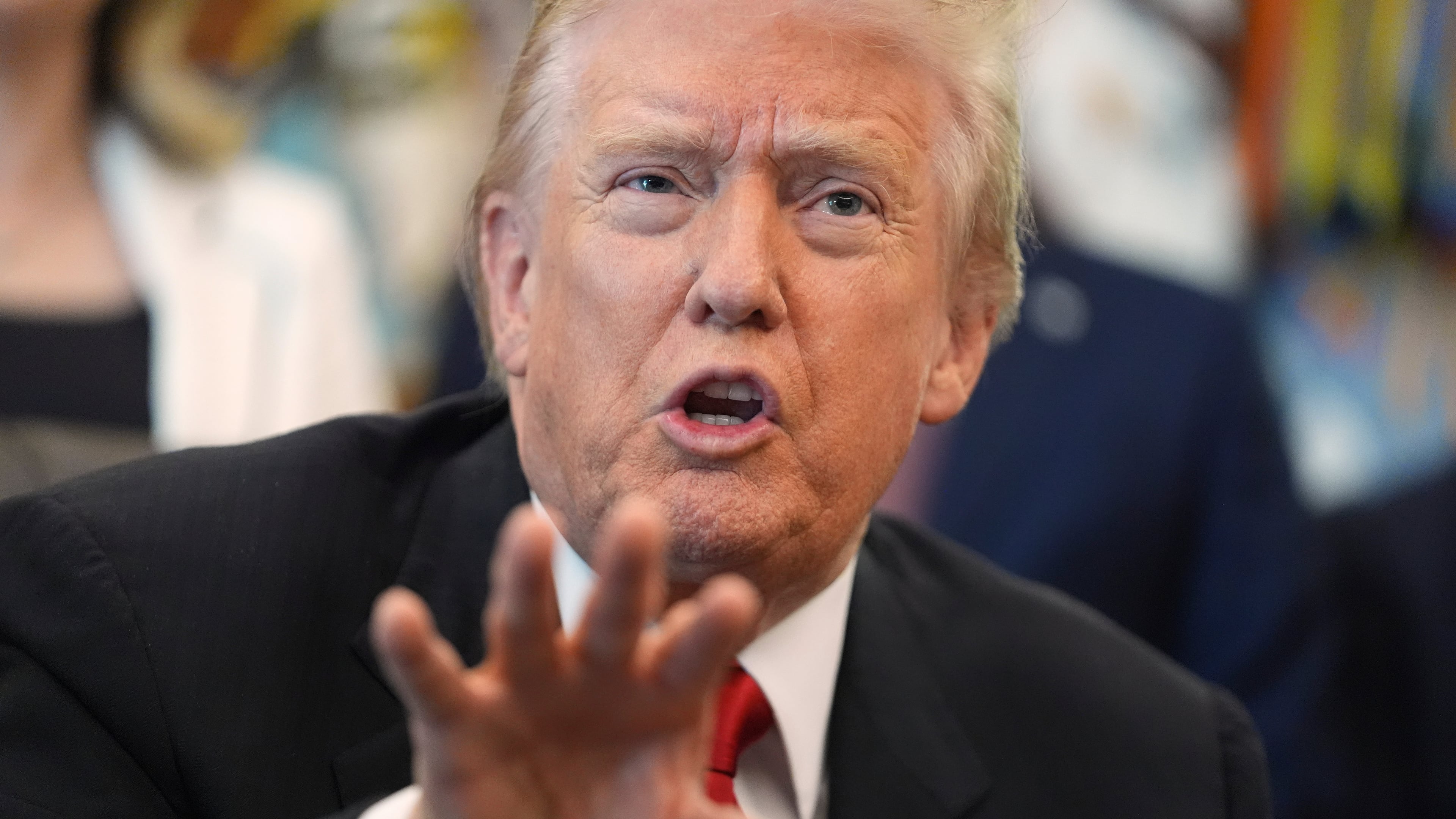 President Donald Trump speaks during an event about drug prices, Thursday, Nov. 6, 2025, in the Oval Office of the White House in Washington. (AP Photo/Evan Vucci)