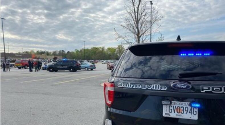A man was shot outside a Walmart Supercenter on Shallowford Road in Gainesville on Tuesday.