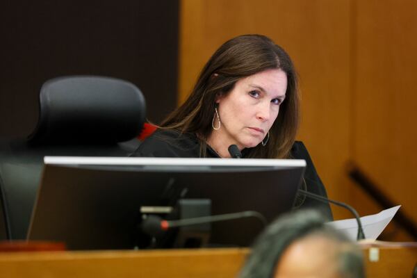 Judge Paige Reese Whitaker listens during the sentencing of Christian Eppinger lst year. Eppinger was the final defendant in the lengthy “Young Slime Life” gang case. Whitaker presided over the end of the YSL trial after Judge Ural Glanville was recused. (Jason Getz/AJC 2025)