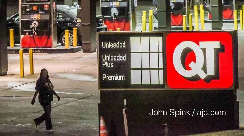A QuikTrip station in Smyrna with an out of gas sign. AJC/John Spink.