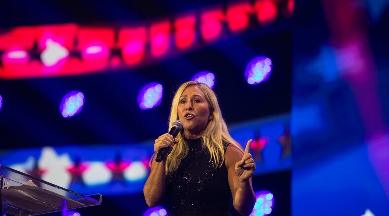 The newly elected first vice-chair of the Georgia GOP, Brian K. Pritchard, ripped U.S. Rep. Marjorie Taylor Greene, R-Rome (pictured) during an extraordinary 20-minute segment of his online show Friday. (Saul Martinez/The New York Times)