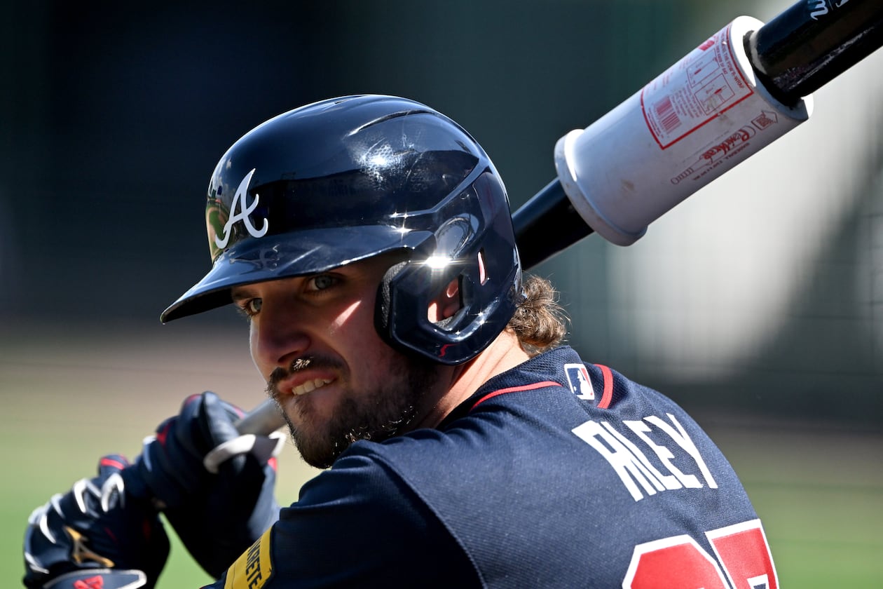 Braves third baseman Austin Riley gets his swing on.