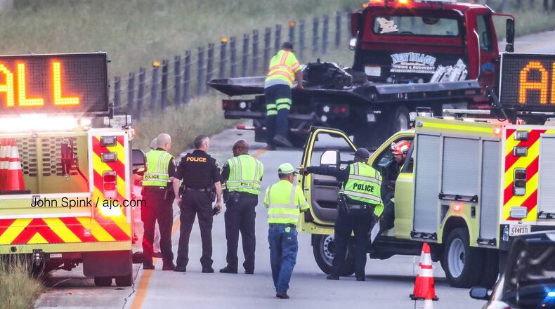 Authorities  shut down all northbound lanes of I-675 for hours Friday morning to investigate an injury crash.