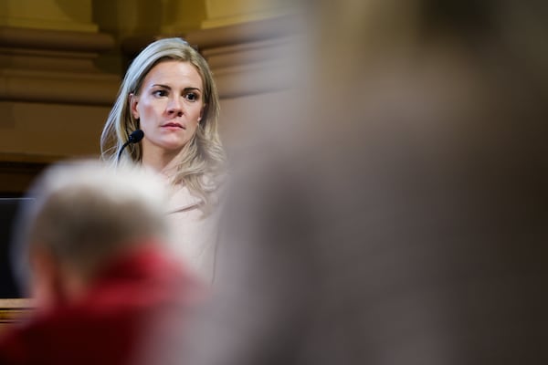Department of Human Services Commissioner Candice Broce, seen here at a budget hearing at the state Capitol in January. (Abbey Cutrer/AJC)