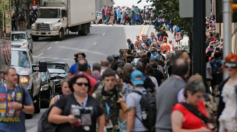 8/31/18 - Atlanta - Last year, downtown was crowded with Dragon Con attendees as the pop culture convention got underway during the Labor Day weekend.