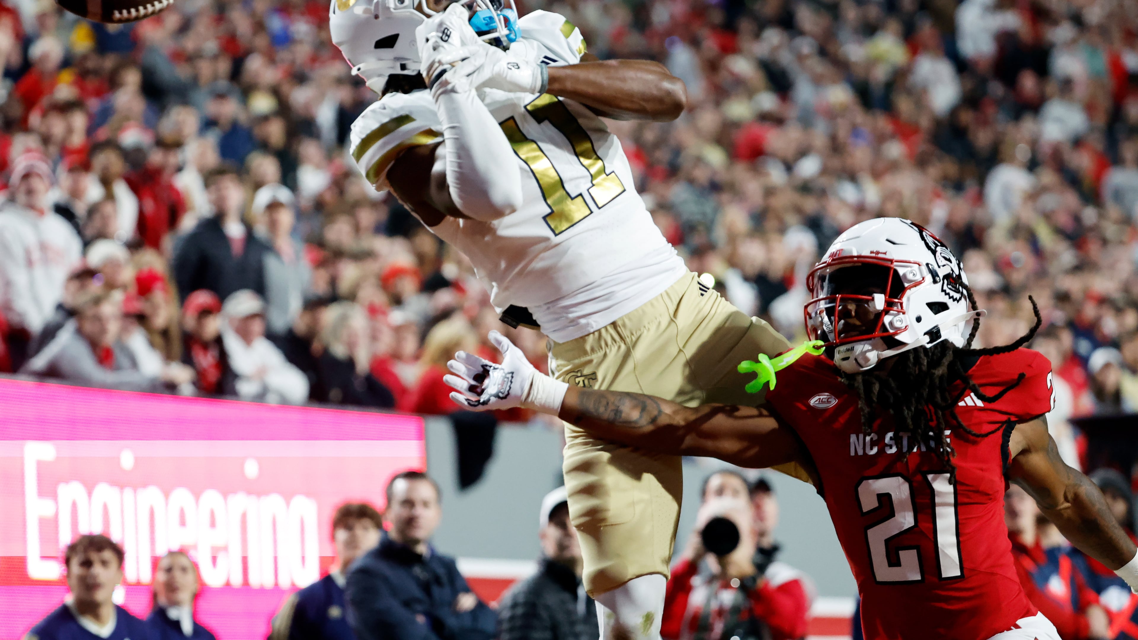 Georgia Tech fell eight spots in the latest AP Top 25 poll after taking its first loss of the season on Saturday at unranked NC State. (Karl DeBlaker/AP)