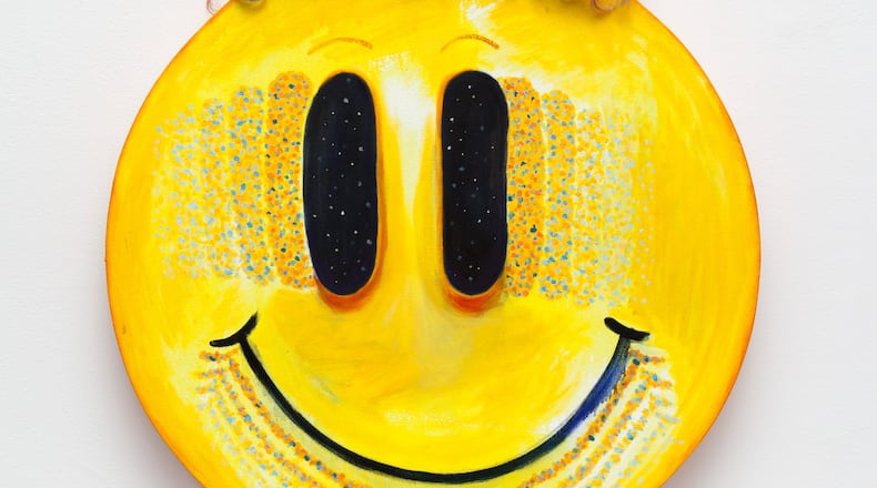 “There’s a Pill For That” in acrylic, oil and wig on canvas by Mel Cook. Contributed by Hathaway Gallery