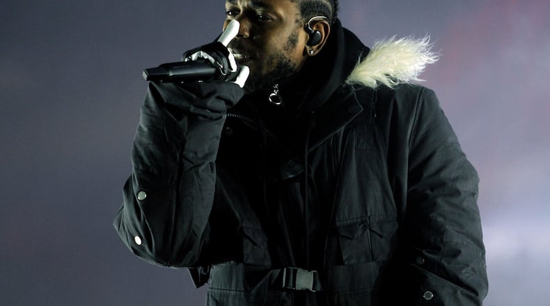 Kendrick Lamar performs in January 2018 when the College Football National Championship took place in Atlanta. Akili-Casundria Ramsess/Eye of Ramsess Media