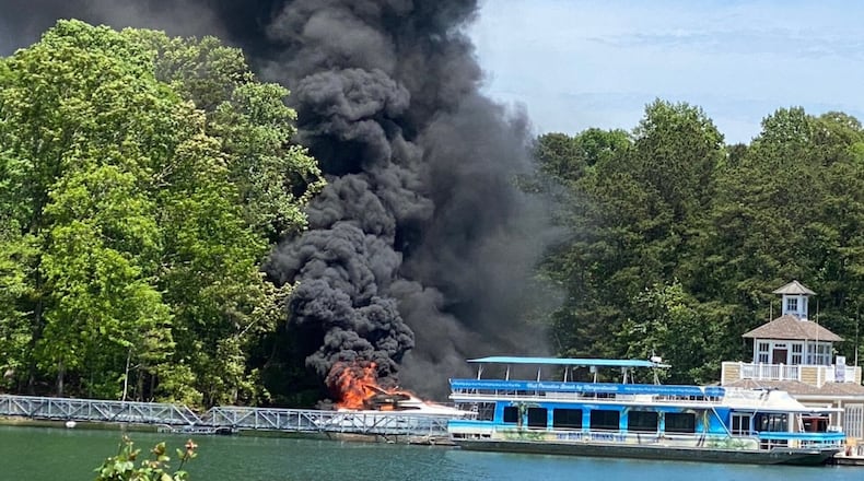 The teenagers were flown to Grady Memorial Hospital after being pulled from the fire Sunday.