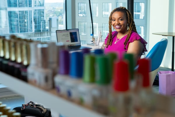 Kristine Reed is the founder of Mobile Beauty Bar ATL, with an office/salon in Atlanta. (Ben Gray for the AJC)