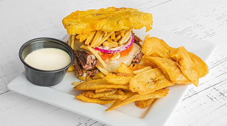 Green plantain sandwich from the menu of Papi's Cuban Grill. / Courtesy of Papi's Cuban Grill