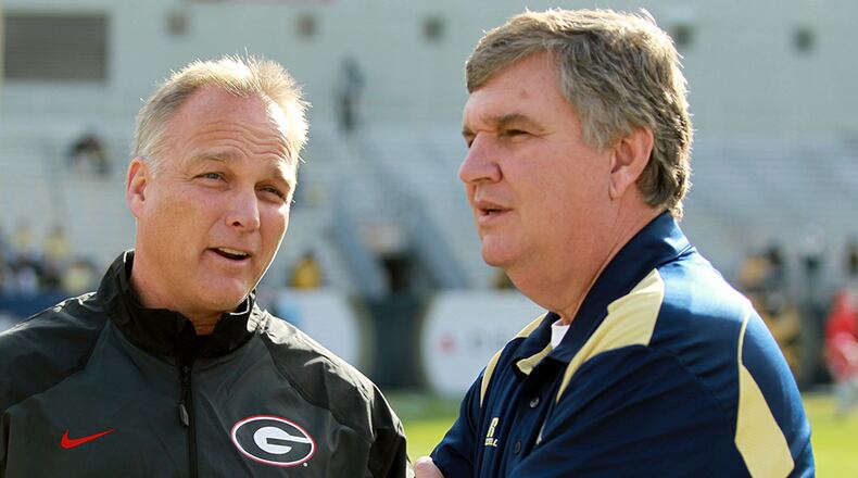 Mark Richt and Paul Johnson are on the ballot for the College Football Hall of Fame. (AJC file photo)