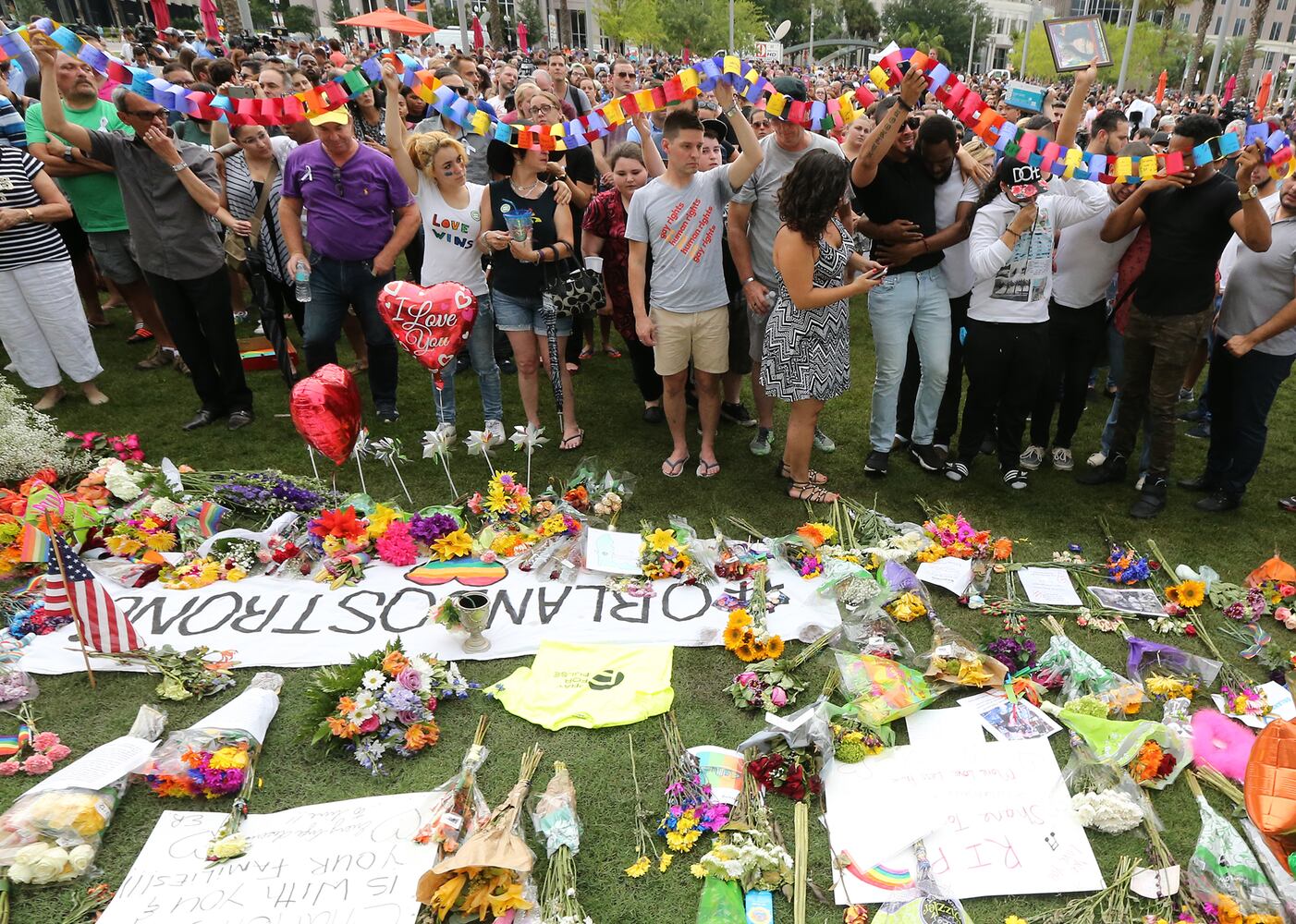 Photos: Vigil for family, friends of Orlando shootings