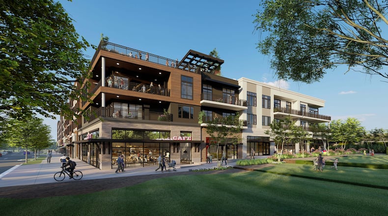 Parkside on Dresden, a mixed-use development in Brookhaven, is slated to be completed in Fall 2024. / COURTESY OF CONNOLLY