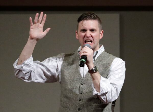  Alt-right icon Richard Spencer speaks at the Texas A&amp;M University campus in College Station, Texas, in December 2016. (AP Photo/David J. Phillip)