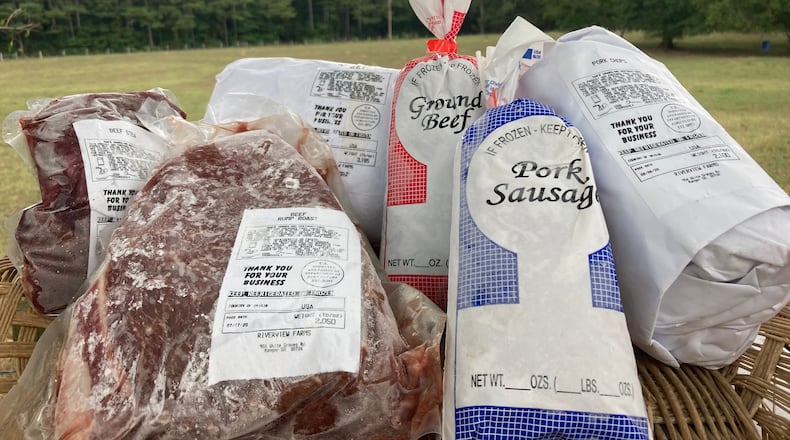 Pork, beef, cornmeal and grits from Riverview Farms. Courtesy of Riverview Farms