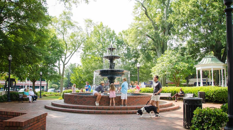 Glover Park is in the Marietta Square in Cobb County. Credit: Courtesy of the Marietta Visitors Bureau.