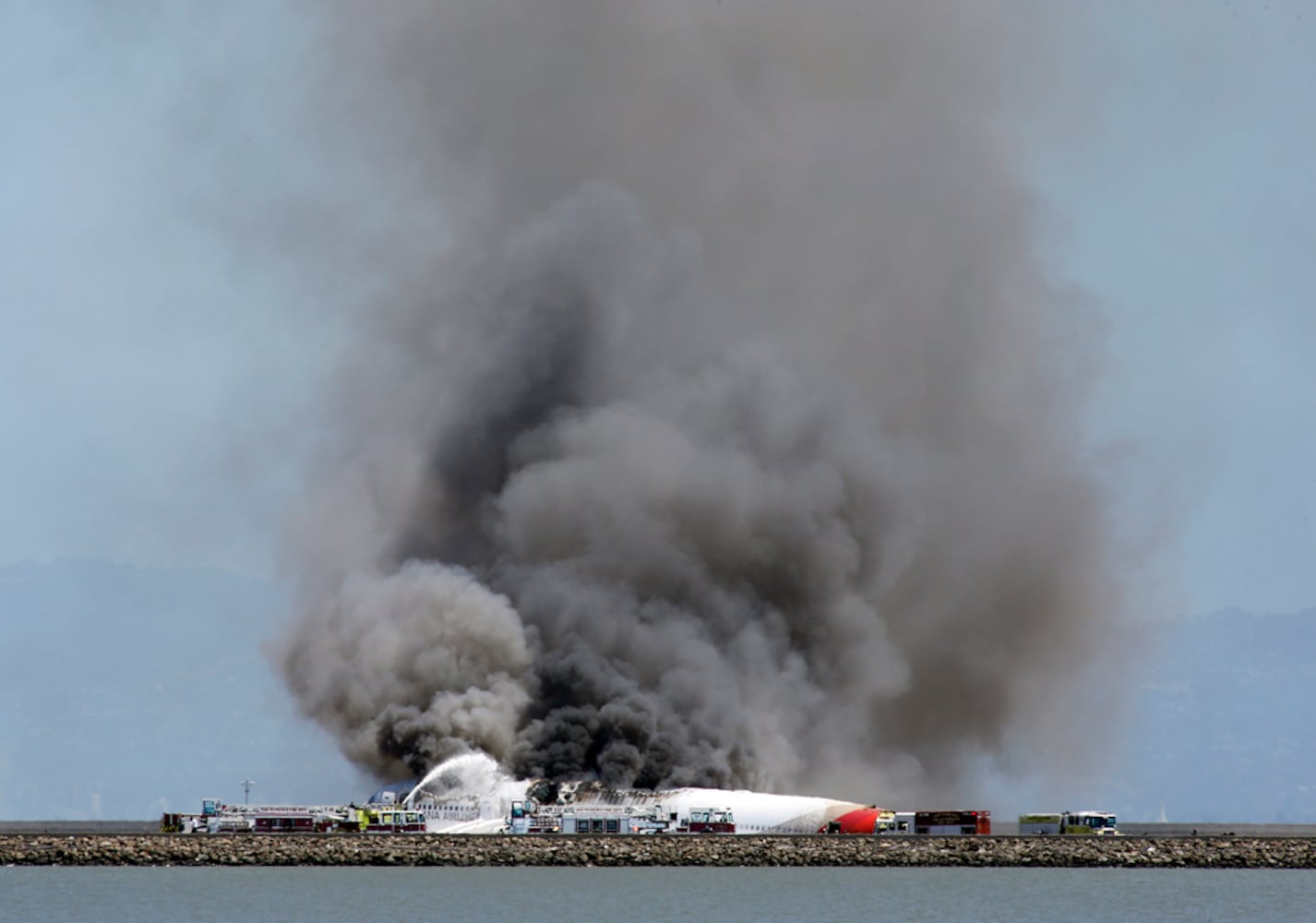 Aftermath of fiery plane crash at SFO