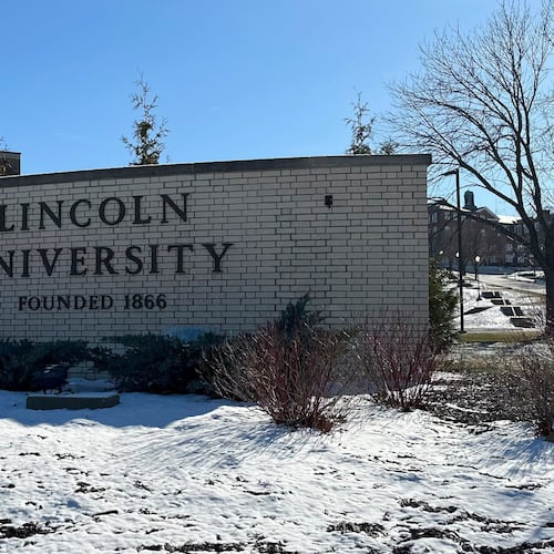 FILE - A sign marks an entrance to Lincoln University, Jan. 17, 2024, in Jefferson City, Mo. (AP Photo/Summer Ballentine, File)