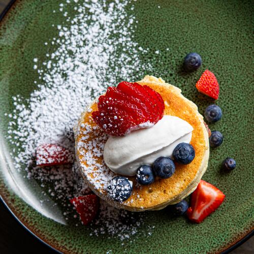 Daily Chew’s Ricotta Pancakes. (Aaliyah Man for the AJC/Food styling by Galdino Pelaez)