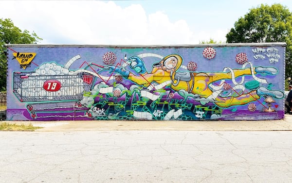A pandemic-inspired mural completed by Matt Letrs and Chris Makes Art in 2020. (Photo by Arthur Rudick)